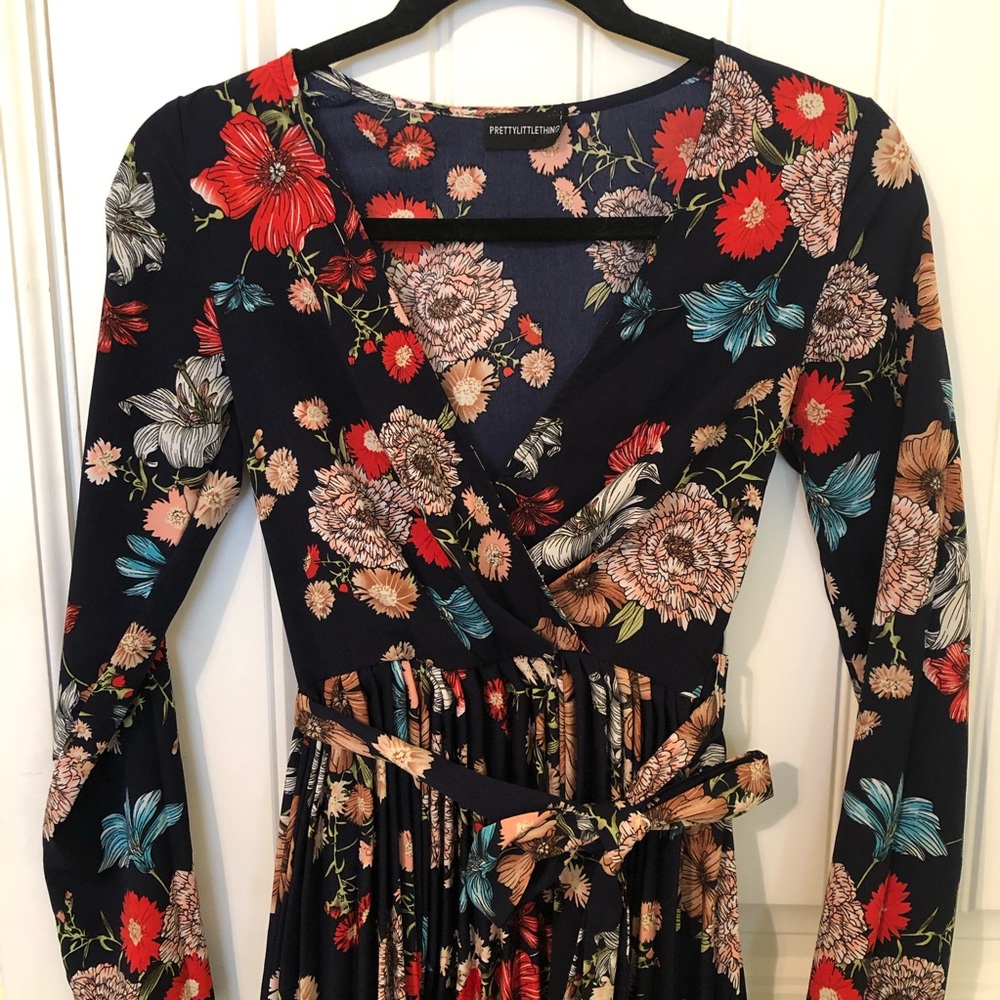 Pleated Floral Dress